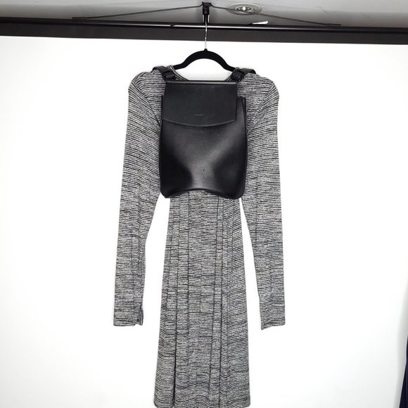 GAP Soft Spun Heather Grey Long Sleeve Swing Dress - Picture 2 of 10